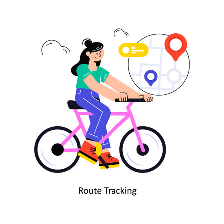Route Tracking Flat Style Design Vector illustration. Stock illustrationのイラスト素材