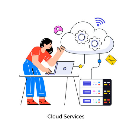 Cloud Services Flat Style Design Vector illustration. Stock illustrationのイラスト素材
