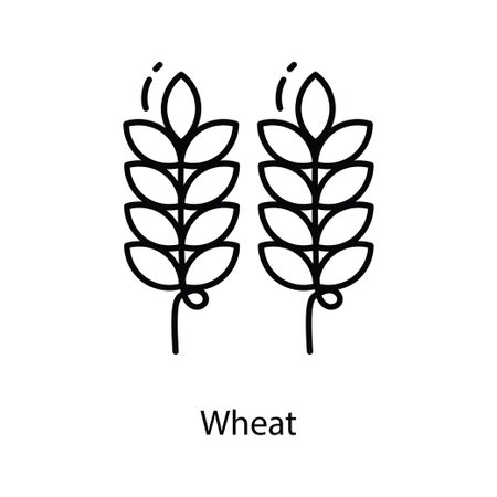 Wheat  doodle Icon Design illustration. Agriculture Symbol on White background EPS 10 Fileのイラスト素材