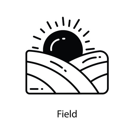 Field doodle Icon Design illustration. Agriculture Symbol on White background EPS 10 Fileのイラスト素材