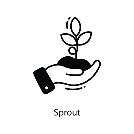 Sprout doodle Icon Design illustration. Agriculture Symbol on White background EPS 10 Fileのイラスト素材