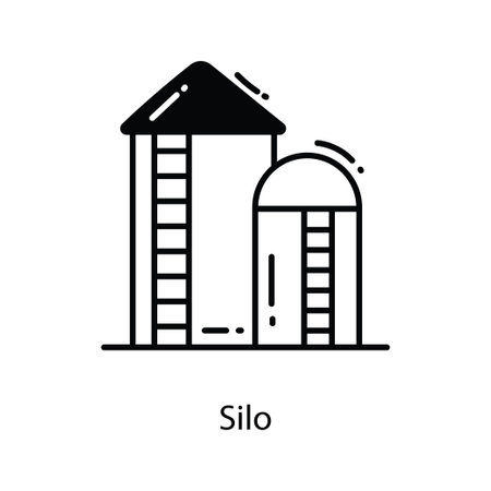 Silo doodle Icon Design illustration. Agriculture Symbol on White background EPS 10 Fileのイラスト素材