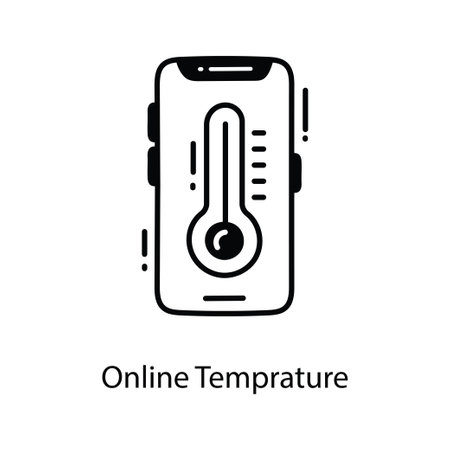 online temperature doodle Icon Design illustration. Agriculture Symbol on White background EPS 10 Fileのイラスト素材