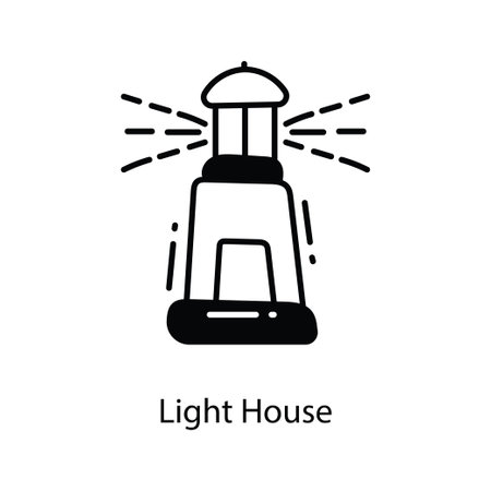 Light House doodle Icon Design illustration. Agriculture Symbol on White background EPS 10 Fileのイラスト素材