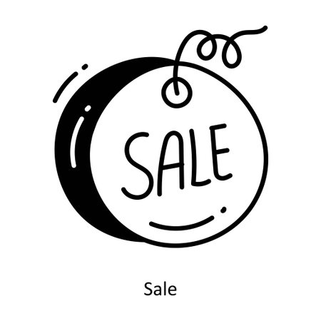 Sale doodle semi solid icon Design illustration. Ecommerce and shopping Symbol on White background EPS 10 Fileのイラスト素材