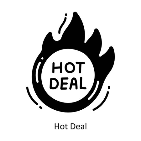 Hot Deal doodle semi solid icon Design illustration. Ecommerce and shopping Symbol on White background EPS 10 Fileのイラスト素材