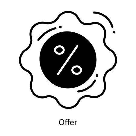 Offer doodle semi solid icon Design illustration. Ecommerce and shopping Symbol on White background EPS 10 Fileのイラスト素材