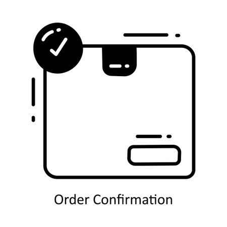 Order Confirmation doodle semi solid icon Design illustration. Ecommerce and shopping Symbol on White background EPS 10 Fileのイラスト素材