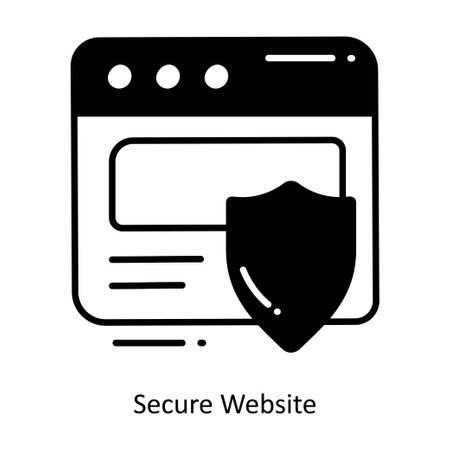 Secure Website doodle semi solid icon Design illustration. Ecommerce and shopping Symbol on White background EPS 10 Fileのイラスト素材