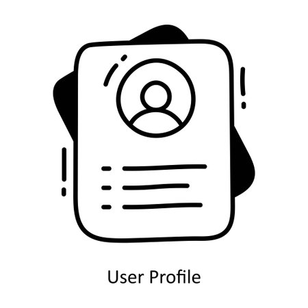 User Profile doodle semi solid icon Design illustration. Ecommerce and shopping Symbol on White background EPS 10 Fileのイラスト素材