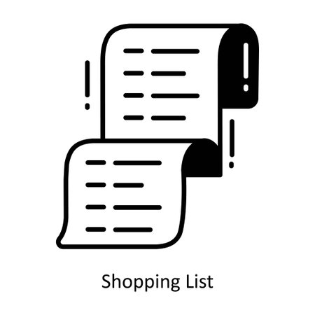 Shopping List doodle semi solid icon Design illustration. Ecommerce and shopping Symbol on White background EPS 10 Fileのイラスト素材