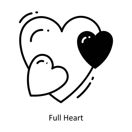 Full Heart doodle semi solid icon Design illustration. Ecommerce and shopping Symbol on White background EPS 10 Fileのイラスト素材
