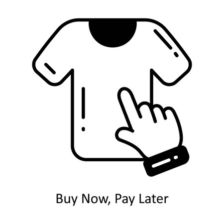 Buy Now, Pay Later doodle semi solid icon Design illustration. Ecommerce and shopping Symbol on White background EPS 10 Fileのイラスト素材
