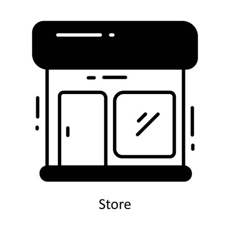 Store doodle semi solid icon Design illustration. Ecommerce and shopping Symbol on White background EPS 10 Fileのイラスト素材