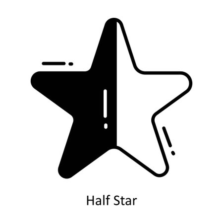 Half Star doodle semi solid icon Design illustration. Ecommerce and shopping Symbol on White background EPS 10 Fileのイラスト素材