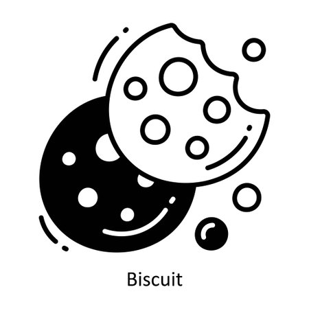 Biscuit doodle semi solid icon Icon Design illustration. Food and Drinks Symbol on White background EPS 10 Fileのイラスト素材