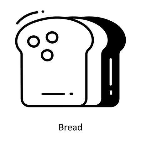 Bread doodle semi solid icon Icon Design illustration. Food and Drinks Symbol on White background EPS 10 Fileのイラスト素材