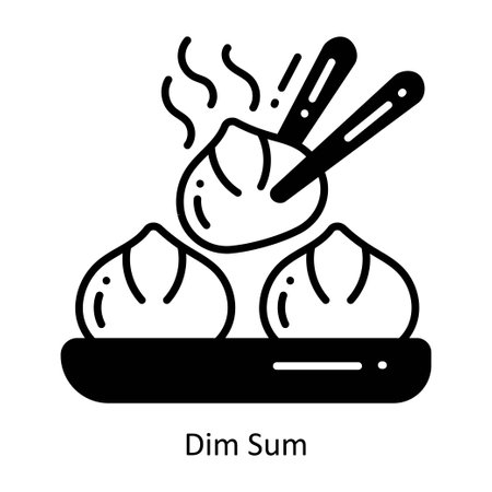Dim Sum doodle semi solid icon Icon Design illustration. Food and Drinks Symbol on White background EPS 10 Fileのイラスト素材