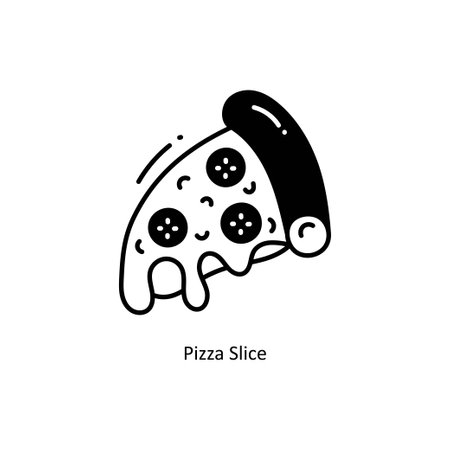 Pizza Slice doodle semi solid icon Icon Design illustration. Food and Drinks Symbol on White background EPS 10 Fileのイラスト素材