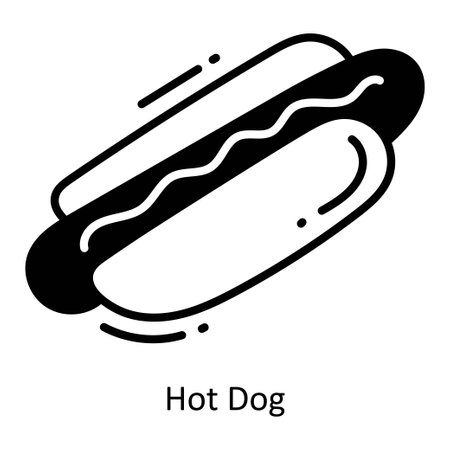 Hot Dog doodle semi solid icon Icon Design illustration. Food and Drinks Symbol on White background EPS 10 Fileのイラスト素材