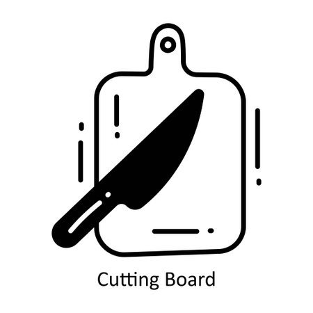 Cutting Board doodle semi solid icon Icon Design illustration. Food and Drinks Symbol on White background EPS 10 Fileのイラスト素材