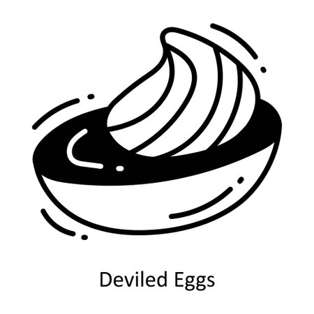 Deviled Eggs doodle semi solid icon Icon Design illustration. Food and Drinks Symbol on White background EPS 10 Fileのイラスト素材