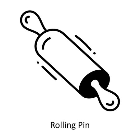Rolling Pin doodle semi solid icon Icon Design illustration. Food and Drinks Symbol on White background EPS 10 Fileのイラスト素材