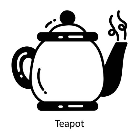 Teapot doodle semi solid icon Icon Design illustration. Food and Drinks Symbol on White background EPS 10 Fileのイラスト素材