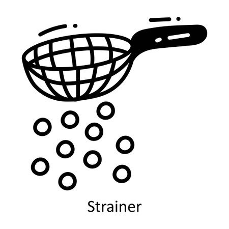Strainer doodle semi solid icon Icon Design illustration. Food and Drinks Symbol on White background EPS 10 Fileのイラスト素材