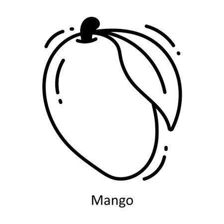 Mango doodle semi solid icon Icon Design illustration. Food and Drinks Symbol on White background EPS 10 Fileのイラスト素材