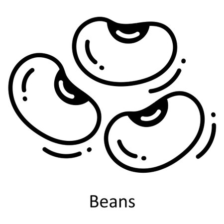 Beans doodle semi solid icon Icon Design illustration. Food and Drinks Symbol on White background EPS 10 Fileのイラスト素材