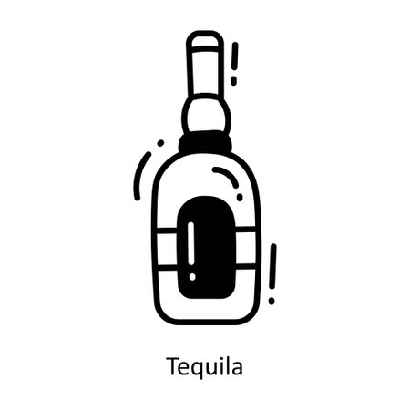 Tequila doodle semi solid icon Icon Design illustration. Food and Drinks Symbol on White background EPS 10 Fileのイラスト素材