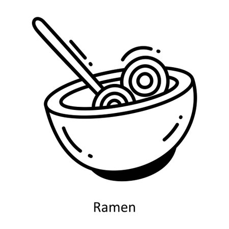 Food Bowl doodle semi solid icon Icon Design illustration. Food and Drinks Symbol on White background EPS 10 Fileのイラスト素材