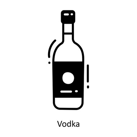 Vodka doodle semi solid icon Icon Design illustration. Food and Drinks Symbol on White background EPS 10 Fileのイラスト素材