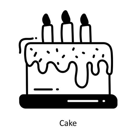 Cake doodle semi solid icon Icon Design illustration. Food and Drinks Symbol on White background EPS...