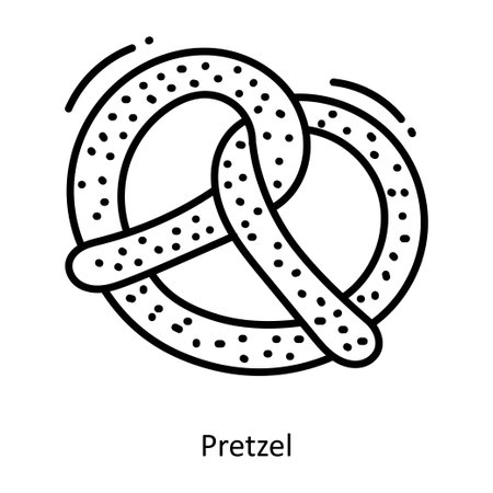 Pretzel doodle semi solid icon Icon Design illustration. Food and Drinks Symbol on White background EPS 10 Fileのイラスト素材