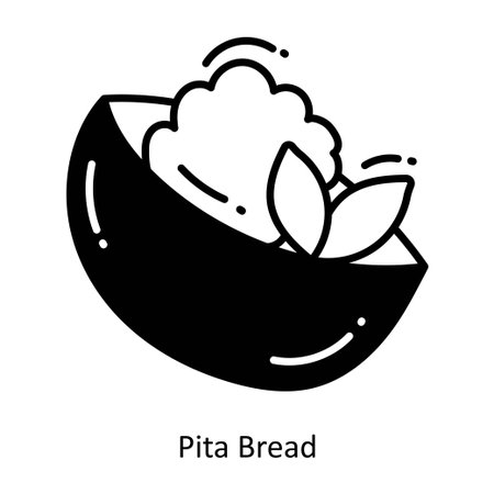 Pita Bread doodle semi solid icon Icon Design illustration. Food and Drinks Symbol on White background EPS 10 Fileのイラスト素材