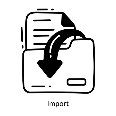Import doodle semi solid Icon Design illustration. Logistics and Delivery Symbol on White background EPS 10 Fileのイラスト素材