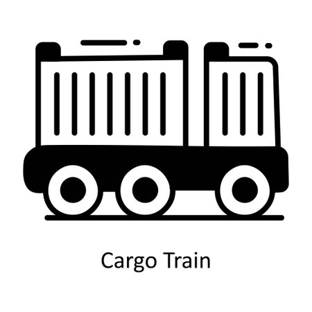 Cargo Train doodle semi solid Icon Design illustration. Logistics and Delivery Symbol on White background EPS 10 Fileのイラスト素材