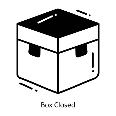 Box Closed doodle semi solid Icon Design illustration. Logistics and Delivery Symbol on White background EPS 10 Fileのイラスト素材