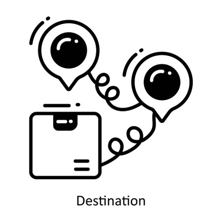 Destination doodle semi solid Icon Design illustration. Logistics and Delivery Symbol on White background EPS 10 Fileのイラスト素材