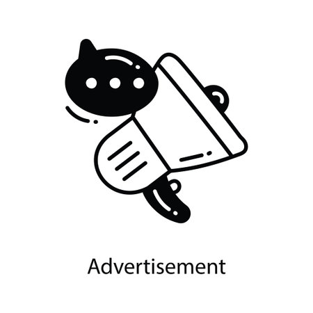 Advertisement doodle semi solid icon Icon Design illustration. Marketing Symbol on White background EPS 10 Fileのイラスト素材