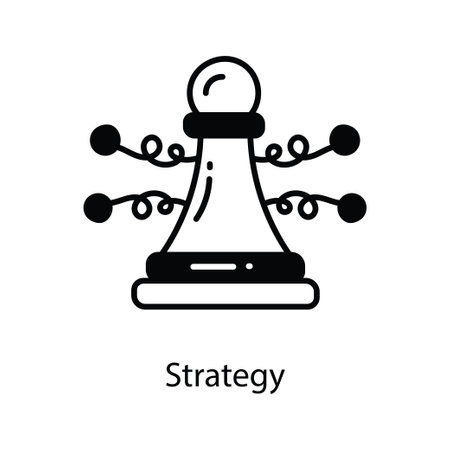 Strategy doodle semi solid icon Icon Design illustration. Marketing Symbol on White background EPS 10 Fileのイラスト素材