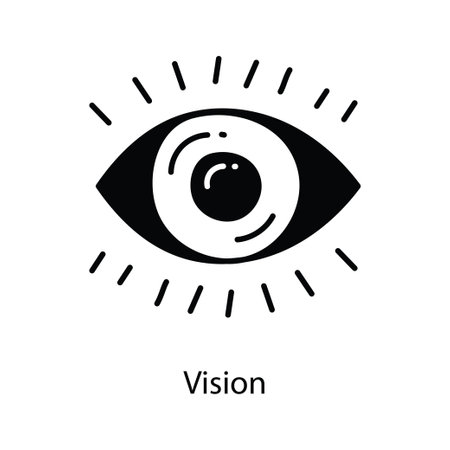 Vision doodle semi solid icon Icon Design illustration. Marketing Symbol on White background EPS 10 Fileのイラスト素材