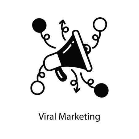 Viral Marketing doodle semi solid icon Icon Design illustration. Marketing Symbol on White background EPS 10 Fileのイラスト素材