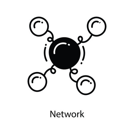 Network doodle semi solid icon Icon Design illustration. Marketing Symbol on White background EPS 10 Fileのイラスト素材