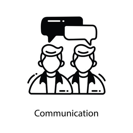 Communication doodle semi solid icon Icon Design illustration. Marketing Symbol on White background EPS 10 Fileのイラスト素材