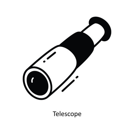 Telescope doodle semi solid icon Icon Design illustration. School and Study Symbol on White background EPS 10 Fileのイラスト素材