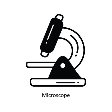 Microscope doodle semi solid icon Icon Design illustration. School and Study Symbol on White background EPS 10 Fileのイラスト素材