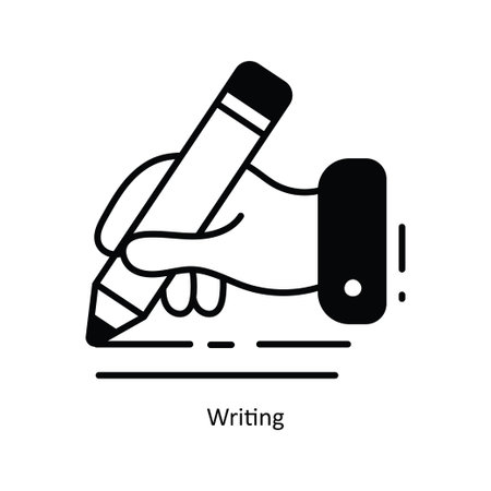 Writing doodle semi solid icon Icon Design illustration. School and Study Symbol on White background EPS 10 Fileのイラスト素材